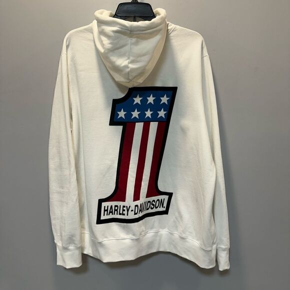 Harley-Davidson Tops - NWT Women's Special #1 Zip Front Hoodie - Bright White 2W